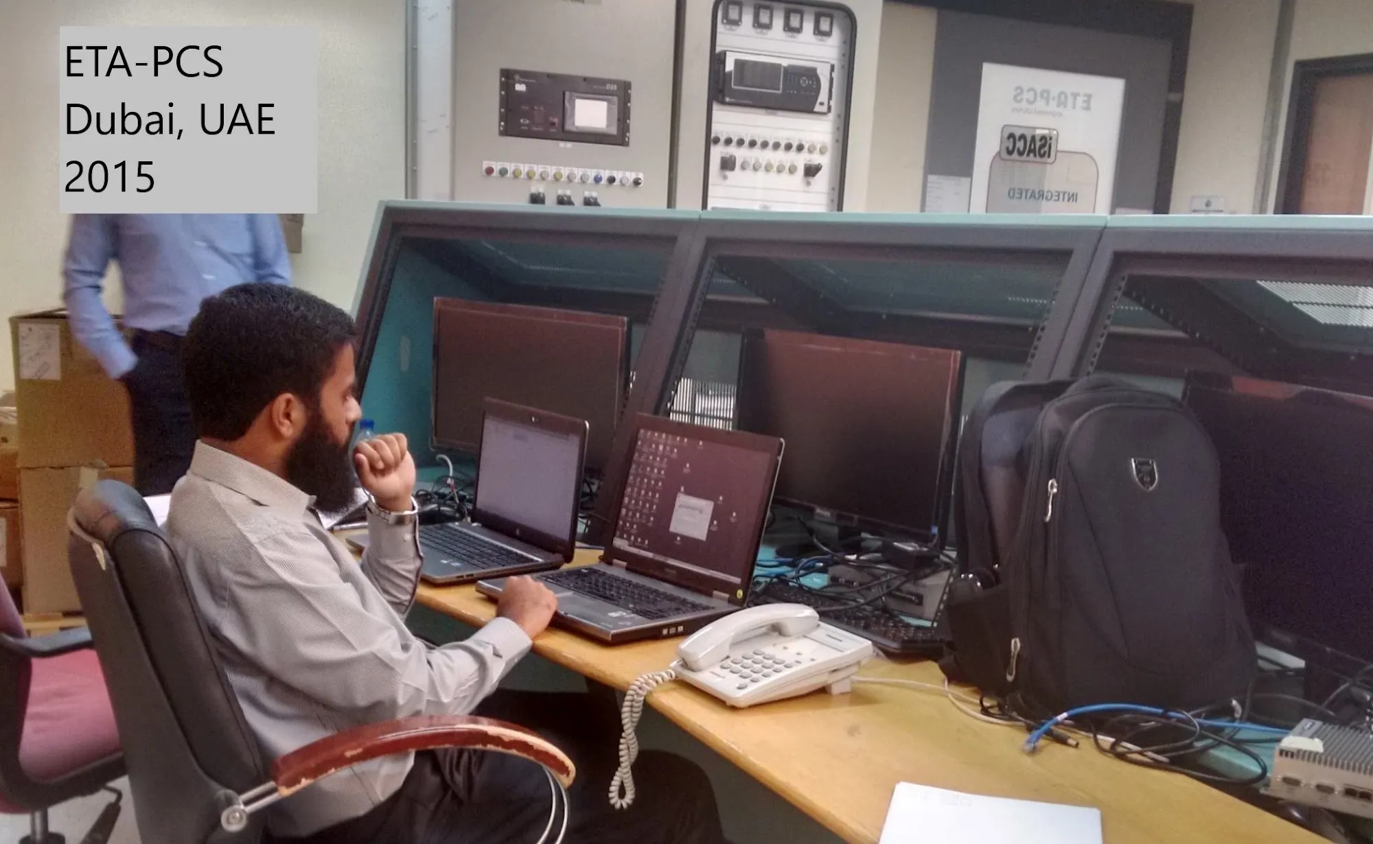 Junaid Farooq at his desk at ETA-PCS in Dubai